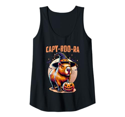 Damen Capy-Boo-Ra Capybara Hexe Halloween Tank Top Damen Capy-Boo-Ra Capybara Hexe Halloween Tank Top von Halloween Animal Outfits Girls Boys Kids