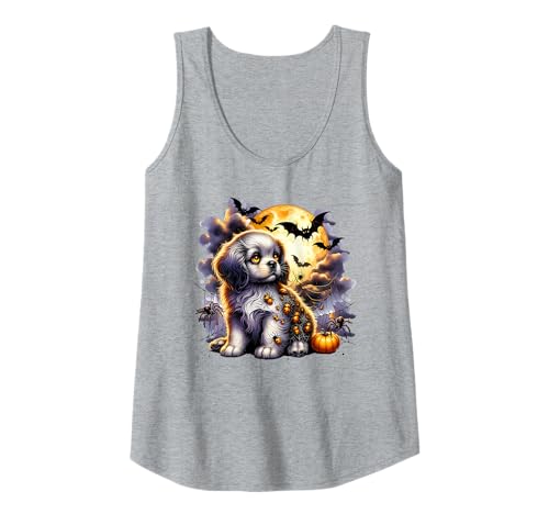 Damen Halloween-Welpe Hund Gruselige Mädchen Grafik Tank Top von Halloween Animal Outfits Girls Boys Kids