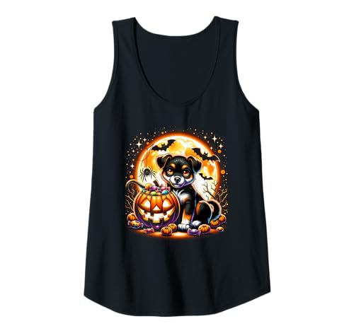 Damen Halloween-Welpe Tank Top von Halloween Animal Outfits Girls Boys Kids