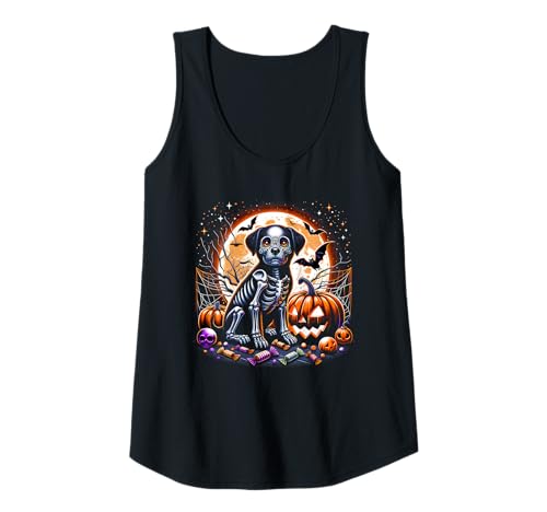 Damen Hundeskelett Halloween Tank Top von Halloween Animal Outfits Girls Boys Kids