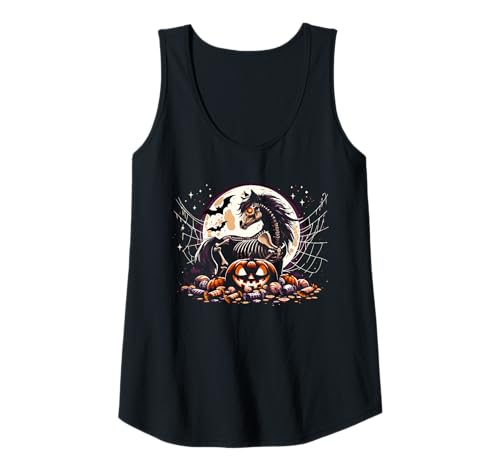 Damen Mädchen Halloween Pferd Skelett Grafik Tank Top Damen Mädchen Halloween Pferd Skelett Grafik Tank Top von Halloween Animal Outfits Girls Boys Kids