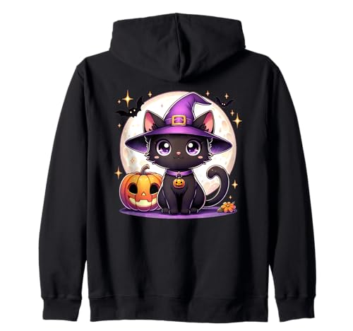 Halloween Hexe Katze Kätzchen Niedliche Tier Mädchen Grafik Kapuzenjacke Halloween Hexe Katze Kätzchen Niedliche Tier Mädchen Grafik Kapuzenjacke von Halloween Animal Outfits Girls Boys Kids