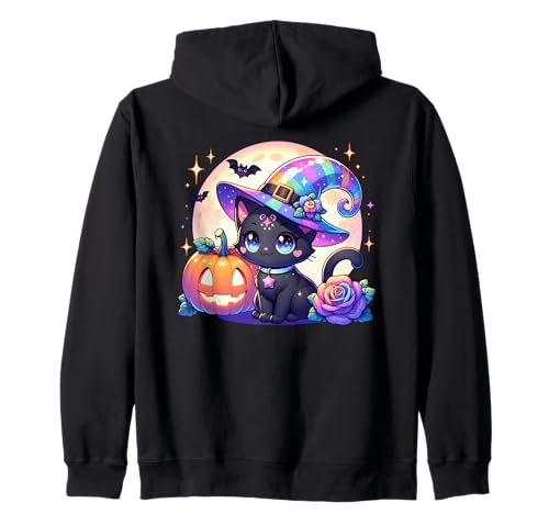 Halloween Hexe Katze Kätzchen Niedliche Tier Mädchen Grafik Kapuzenjacke Halloween Hexe Katze Kätzchen Niedliche Tier Mädchen Grafik Kapuzenjacke von Halloween Animal Outfits Girls Boys Kids