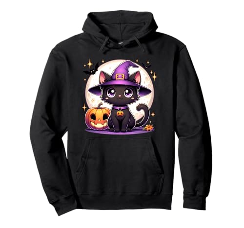 Halloween Hexe Katze Kätzchen Niedliche Tier Mädchen Grafik Pullover Hoodie Halloween Hexe Katze Kätzchen Niedliche Tier Mädchen Grafik Pullover Hoodie von Halloween Animal Outfits Girls Boys Kids