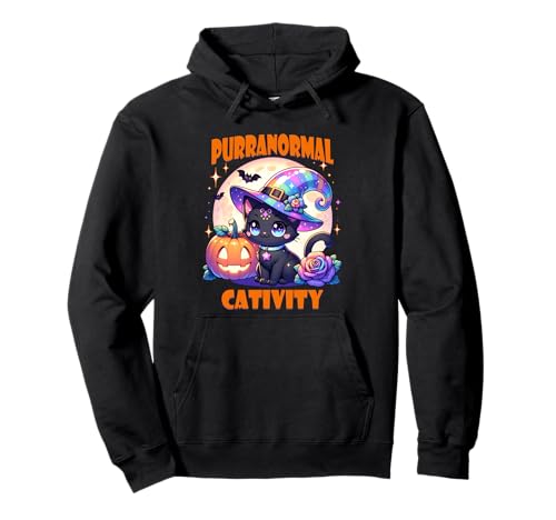 Halloween Hexe Katze Kätzchen Niedliche Tier Mädchen Grafik Pullover Hoodie von Halloween Animal Outfits Girls Boys Kids