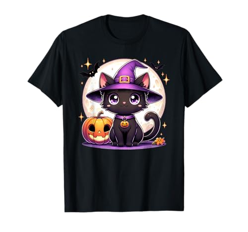 Halloween Hexe Katze Kätzchen Niedliche Tier Mädchen Grafik T-Shirt Halloween Hexe Katze Kätzchen Niedliche Tier Mädchen Grafik T-Shirt von Halloween Animal Outfits Girls Boys Kids