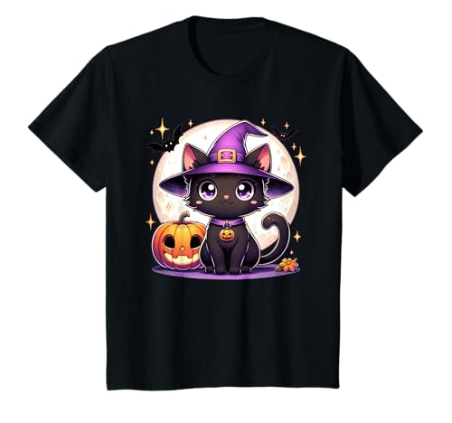 Halloween Hexe Katze Kätzchen Niedliche Tier Mädchen Grafik T-Shirt Halloween Hexe Katze Kätzchen Niedliche Tier Mädchen Grafik T-Shirt von Halloween Animal Outfits Girls Boys Kids