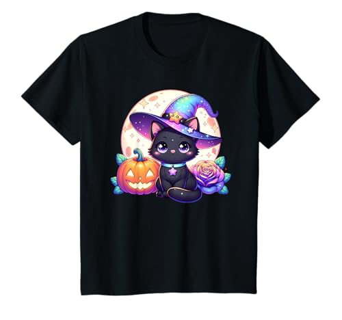 Halloween Hexe Katze Kätzchen Niedliche Tier Mädchen Grafik T-Shirt Halloween Hexe Katze Kätzchen Niedliche Tier Mädchen Grafik T-Shirt von Halloween Animal Outfits Girls Boys Kids