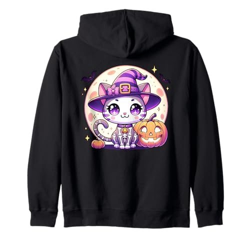 Halloween Hexe Skelett Katze Kätzchen Niedlich Tier Mädchen Grafik Kapuzenjacke Halloween Hexe Skelett Katze Kätzchen Niedlich Tier Mädchen Grafik Kapuzenjacke von Halloween Animal Outfits Girls Boys Kids
