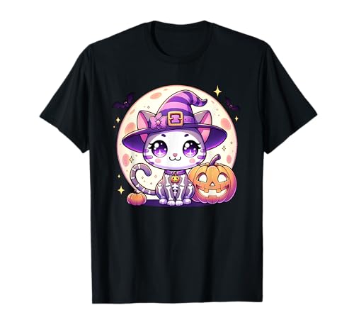 Halloween Hexe Skelett Katze Kätzchen Niedlich Tier Mädchen Grafik T-Shirt Halloween Hexe Skelett Katze Kätzchen Niedlich Tier Mädchen Grafik T-Shirt von Halloween Animal Outfits Girls Boys Kids