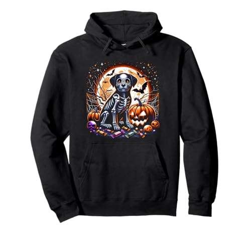 Halloween Hund Skelett Gruseliger Kürbis Jack o Laterne Mädchen Pullover Hoodie Halloween Hund Skelett Gruseliger Kürbis Jack o Laterne Mädchen Pullover Hoodie von Halloween Animal Outfits Girls Boys Kids
