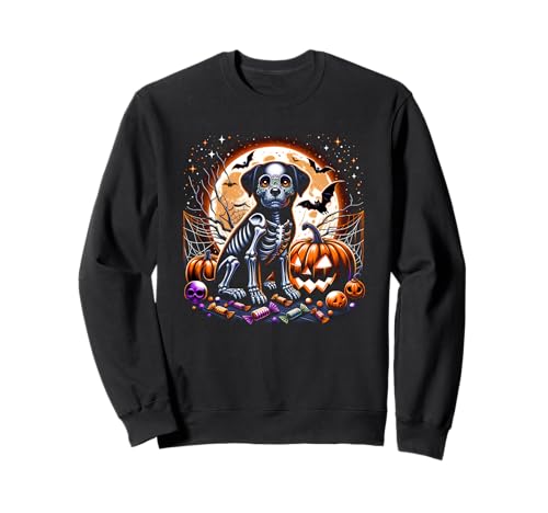 Halloween Hund Skelett Gruseliger Kürbis Jack o Laterne Mädchen Sweatshirt Halloween Hund Skelett Gruseliger Kürbis Jack o Laterne Mädchen Sweatshirt von Halloween Animal Outfits Girls Boys Kids