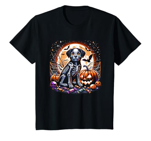 Halloween Hund Skelett Gruseliger Kürbis Jack o Laterne Mädchen T-Shirt Halloween Hund Skelett Gruseliger Kürbis Jack o Laterne Mädchen T-Shirt von Halloween Animal Outfits Girls Boys Kids