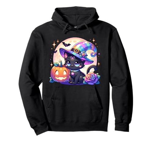 Halloween Katze Kätzchen Hexe Mädchen Pullover Hoodie Halloween Katze Kätzchen Hexe Mädchen Pullover Hoodie von Halloween Animal Outfits Girls Boys Kids