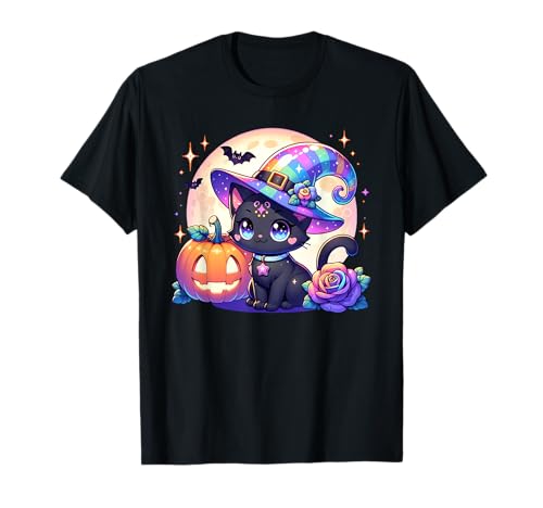 Halloween Katze Kätzchen Hexe Mädchen T-Shirt Halloween Katze Kätzchen Hexe Mädchen T-Shirt von Halloween Animal Outfits Girls Boys Kids