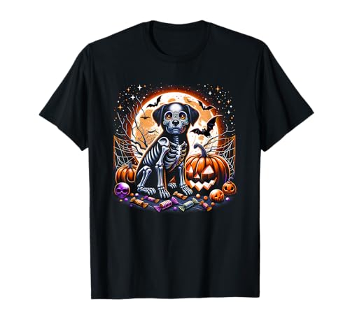 Halloween Skelett Hund Gruseltier Mädchen Grafik T-Shirt Halloween Skelett Hund Gruseltier Mädchen Grafik T-Shirt von Halloween Animal Outfits Girls Boys Kids