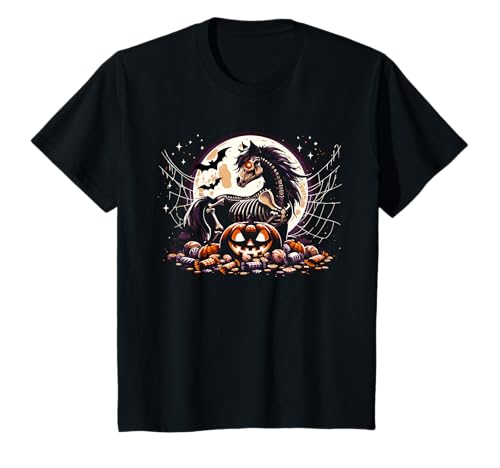Halloween Skelett Pferd Gruselige Gruselige Mädchen Grafik T-Shirt von Halloween Animal Outfits Girls Boys Kids