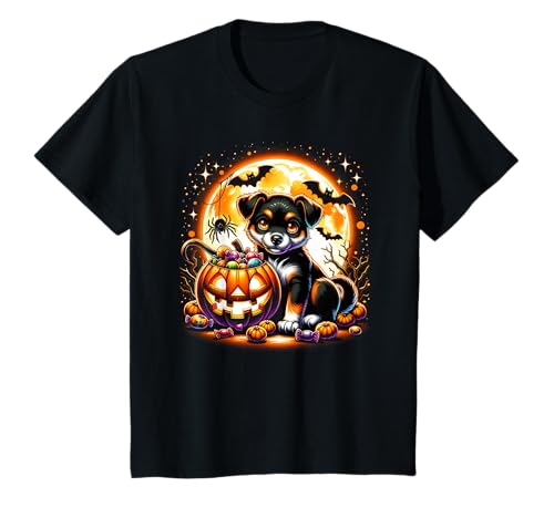 Halloween-Welpe Hund Gruselige Mädchen Grafik T-Shirt Halloween-Welpe Hund Gruselige Mädchen Grafik T-Shirt von Halloween Animal Outfits Girls Boys Kids