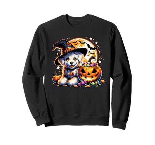 Halloween Welpe Hund Hexe Kürbis Jack o Laterne Niedliche Mädchen Sweatshirt Halloween Welpe Hund Hexe Kürbis Jack o Laterne Niedliche Mädchen Sweatshirt von Halloween Animal Outfits Girls Boys Kids