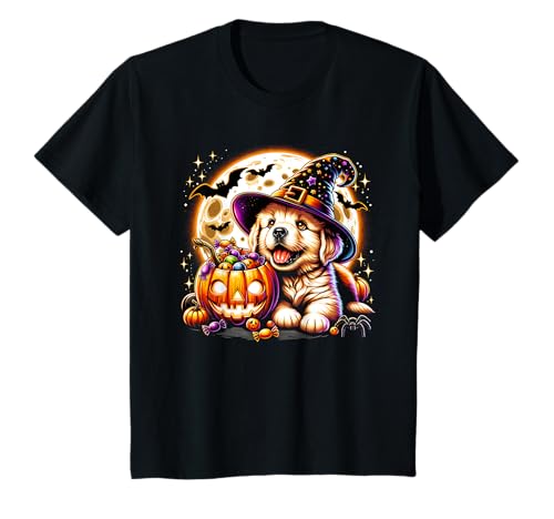 Halloween Welpe Hund Hexe Kürbis Jack o Laterne Niedliche Mädchen T-Shirt Halloween Welpe Hund Hexe Kürbis Jack o Laterne Niedliche Mädchen T-Shirt von Halloween Animal Outfits Girls Boys Kids