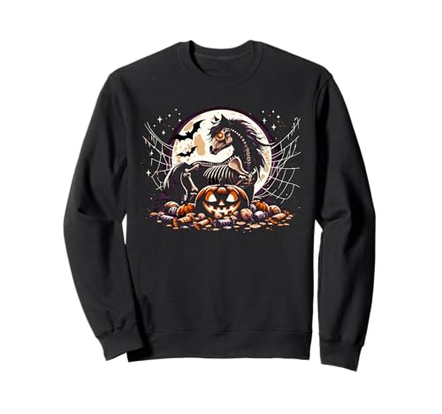 Mädchen Halloween Pferd Skelett Grafik Sweatshirt von Halloween Animal Outfits Girls Boys Kids