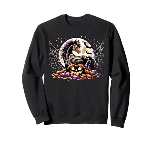 Mädchen Halloween Pferd Skelett Tier Grafik Sweatshirt von Halloween Animal Outfits Girls Boys Kids