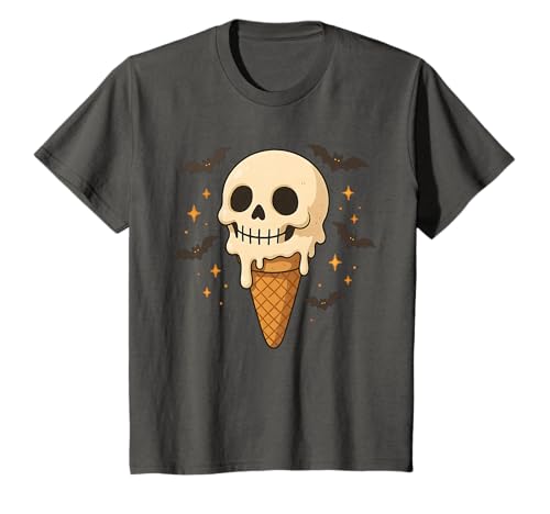 Halloween Totenkopf Eistüte Junge Mädchen Grafik T-Shirt von Halloween Apparel Outfits Boys Girls Kids