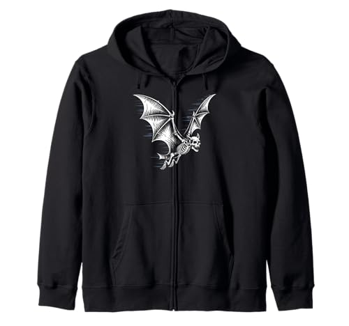 Skelett Fledermaus Halloween Gruselig Gruselig Gruselig Herren Damen Kapuzenjacke Skelett Fledermaus Halloween Gruselig Gruselig Gruselig Herren Damen Kapuzenjacke von Halloween Bat Skeleton Costume Bone Wings Art