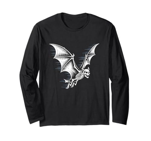 Skelett Fledermaus Halloween Gruselig Gruselig Gruselig Herren Damen Langarmshirt Skelett Fledermaus Halloween Gruselig Gruselig Gruselig Herren Damen Langarmshirt von Halloween Bat Skeleton Costume Bone Wings Art