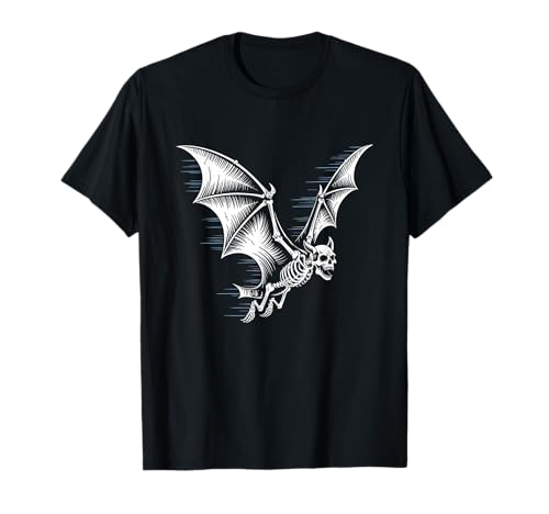Skelett Fledermaus Halloween Gruselig Gruselig Gruselig Herren Damen T-Shirt von Halloween Bat Skeleton Costume Bone Wings Art