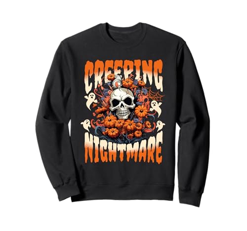 Kriechender Kürbis Totenkopf Halloween Design Kinder Sweatshirt von Halloween Big Graphic Casual Outfits.