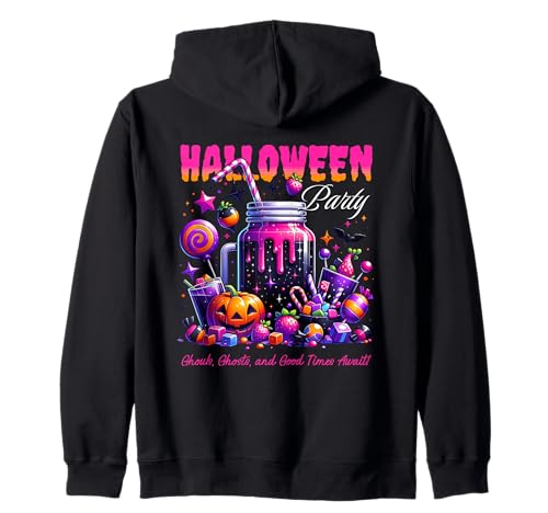 Mädchen Halloween Party Retro Design Kinder Kapuzenjacke von Halloween Big Graphic Casual Outfits.