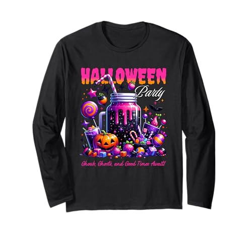 Mädchen Halloween Party Retro Design Kinder Langarmshirt von Halloween Big Graphic Casual Outfits.