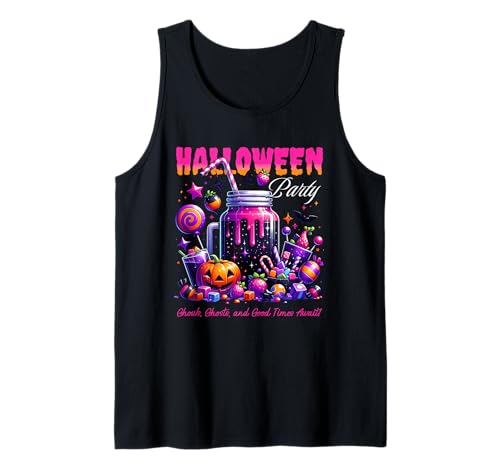 Mädchen Halloween Party Retro Design Kinder Tank Top von Halloween Big Graphic Casual Outfits.