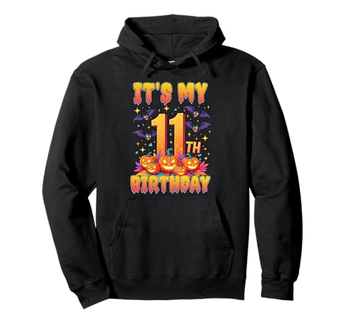 It's My 11th Birthday 11 Year Old Kids Halloween Pumpkin Pullover Hoodie von Halloween Birthday Pumpkin Family Outfit