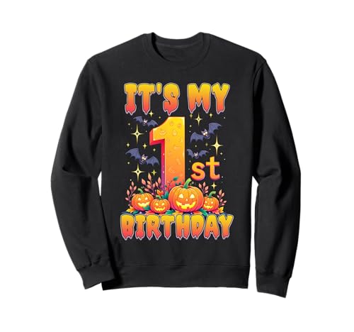 It's My 1st Birthday Party 1 Year Old Kids Halloween Pumpkin Sweatshirt von Halloween Birthday Pumpkin Family Outfit