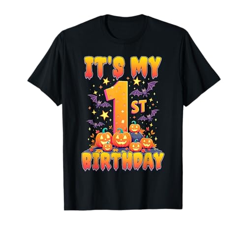 It's My 1st Birthday Party 1 Year Old Kids Halloween Pumpkin T-Shirt von Halloween Birthday Pumpkin Family Outfit