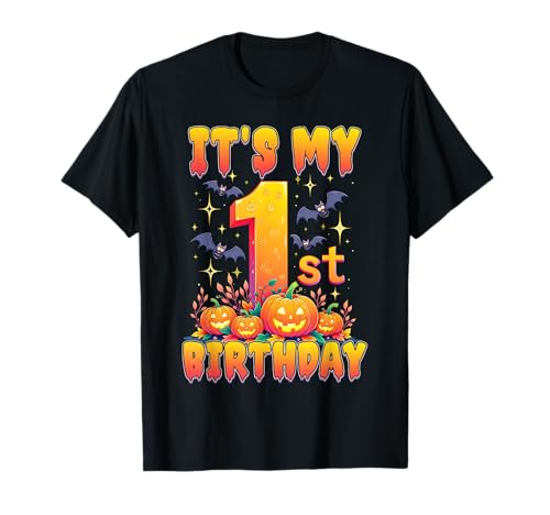 It's My 1st Birthday Party 1 Year Old Kids Halloween Pumpkin T-Shirt von Halloween Birthday Pumpkin Family Outfit