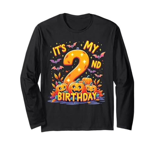 It's My 2nd Birthday Party 2 Year Old Kids Halloween Pumpkin Langarmshirt von Halloween Birthday Pumpkin Family Outfit