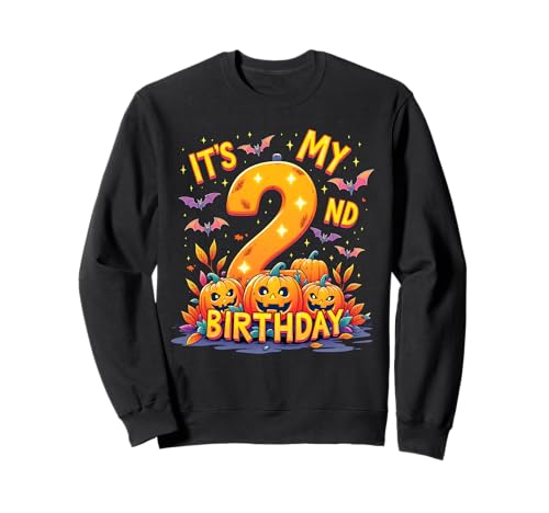 It's My 2nd Birthday Party 2 Year Old Kids Halloween Pumpkin Sweatshirt von Halloween Birthday Pumpkin Family Outfit