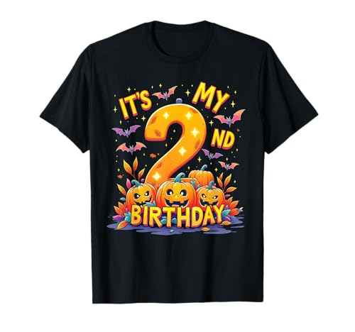 It's My 2nd Birthday Party 2 Year Old Kids Halloween Pumpkin T-Shirt von Halloween Birthday Pumpkin Family Outfit