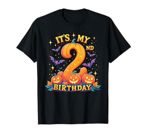 It's My 2nd Birthday Party 2 Year Old Kids Halloween Pumpkin T-Shirt von Halloween Birthday Pumpkin Family Outfit