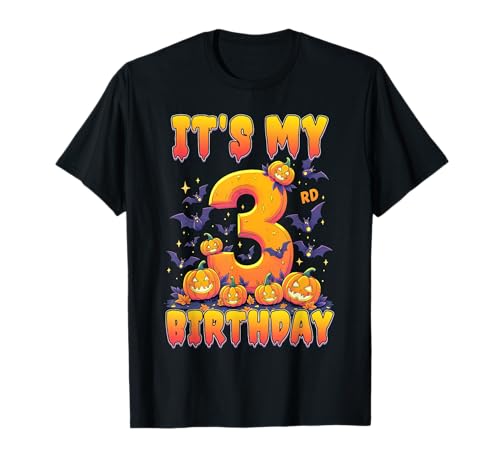 It's My 3rd Birthday Party 3 Year Old Kids Halloween Pumpkin T-Shirt von Halloween Birthday Pumpkin Family Outfit