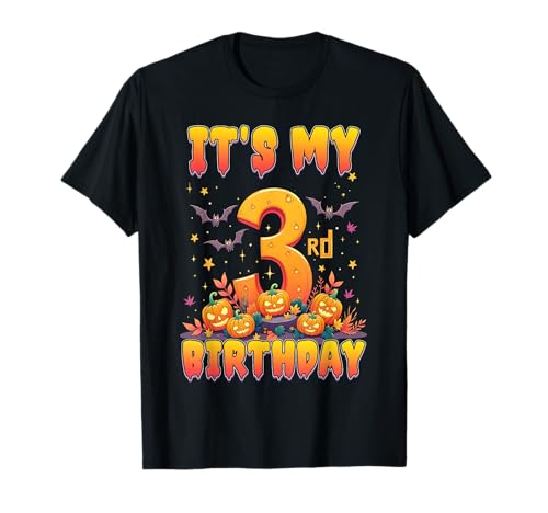 It's My 3rd Birthday Party 3 Year Old Kids Halloween Pumpkin T-Shirt von Halloween Birthday Pumpkin Family Outfit
