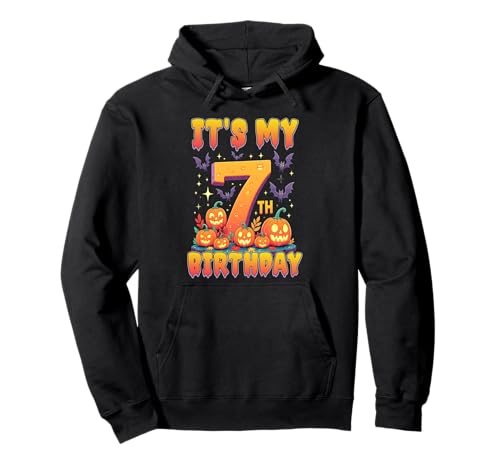 It's My 7th Birthday Party 7 Year Old Kids Halloween Pumpkin Pullover Hoodie von Halloween Birthday Pumpkin Family Outfit