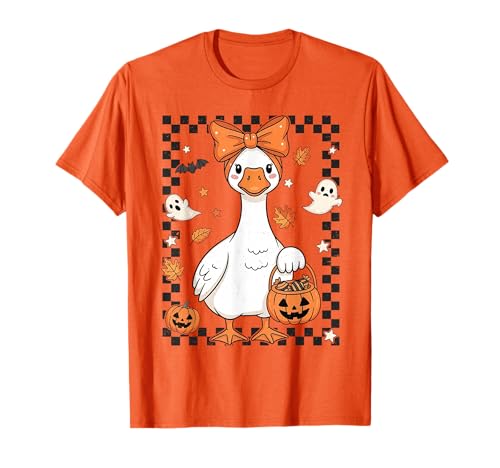 Gruselige Halloween Silly-Goose Kürbis Kokette Schleife Mädchen Kinder T-Shirt Gruselige Halloween Silly-Goose Kürbis Kokette Schleife Mädchen Kinder T-Shirt von Halloween Black-Cat Treat or Trick Fall Vibes Tees