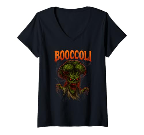 Damen Booccoli Lustige Halloween Brokkoli Geist T-Shirt Geschenk T-Shirt mit V-Ausschnitt Damen Booccoli Lustige Halloween Brokkoli Geist T-Shirt Geschenk T-Shirt mit V-Ausschnitt von Halloween Booccoli Brokkoli Geist Lustig Gemüse