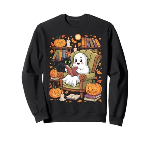 Ghost Library Reading Books Halloween Men Women Kids Sweatshirt Ghost Library Reading Books Halloween Men Women Kids Sweatshirt von Halloween Bookish Ghosts Reading Book Lover