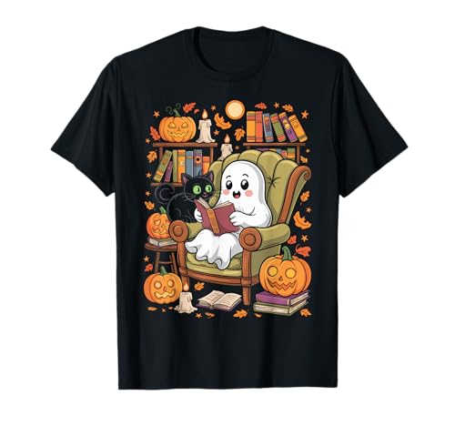 Ghost Library Reading Books Halloween Men Women Kids T-Shirt Ghost Library Reading Books Halloween Men Women Kids T-Shirt von Halloween Bookish Ghosts Reading Book Lover