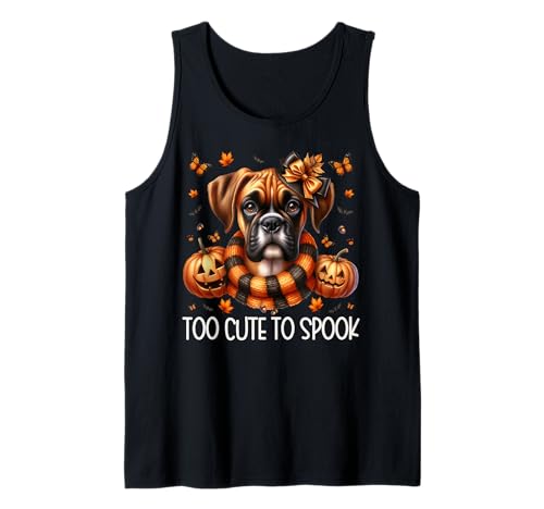 Too Cute to Spook Graphic for Women Boxer Dog Halloween Tank Top Too Cute to Spook Graphic for Women Boxer Dog Halloween Tank Top von Halloween Boxer Dog Gifts For Women Men And Kids